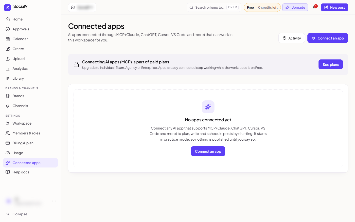Connected apps: the AI apps that can work in this workspace